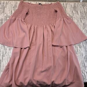 San Edelman Plum Ruffle Off The Shoulder Midi Dress Size 10 NWT $138